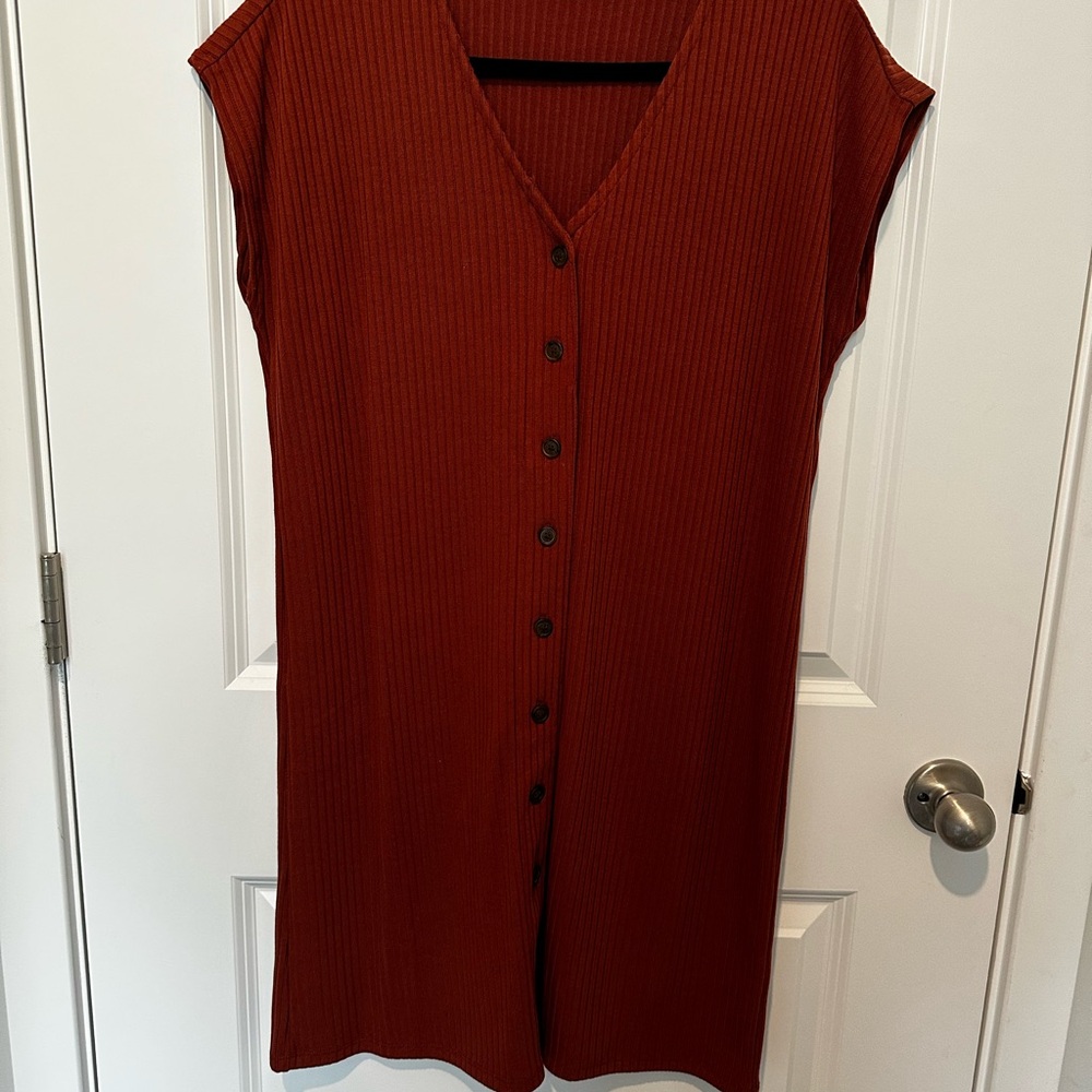 Old Navy Button Front Ribbed Dress